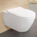 Villeroy & Boch Комплект за окачена тоалетна чиния Villeroy&Boch Subway 2.0 с тънък капак с плавно затваряне (56001001+9M78S101)