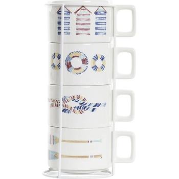 Item international Комплект чаши за кафе с метална стойка, доломит, 4 броя (1915)