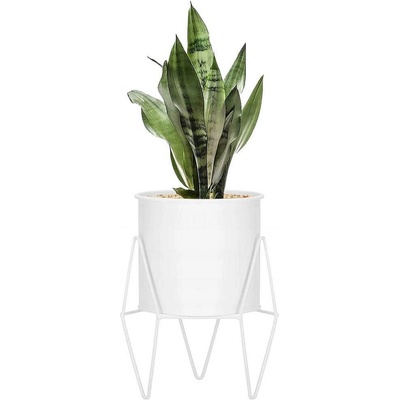 SPRINGOS ARTON Květináč se stojanem 19 cm bílý