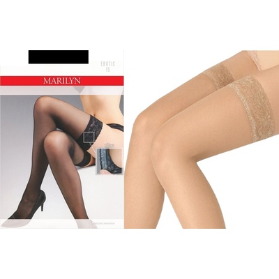Marilyn Dámske samodržiace pančuchy klasické EROTIC 15 DEN béžové BEIGE