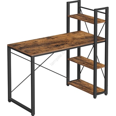 Euziel Писмен бюро solea с рафтове, кафяво/черно (ez0020)