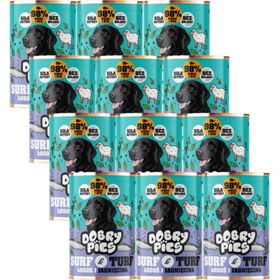 Dobry Pies Losos a jehněčí maso 12 x 400 g