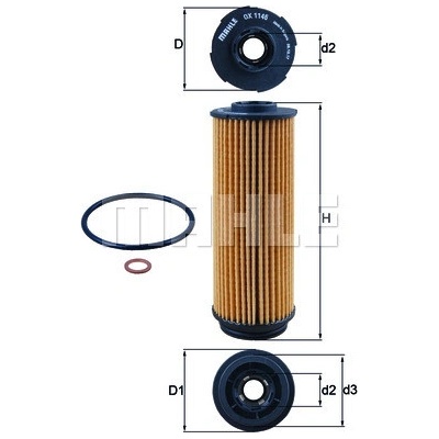Olejový filter MAHLE ORIGINAL OX 1146D (OX1146D)
