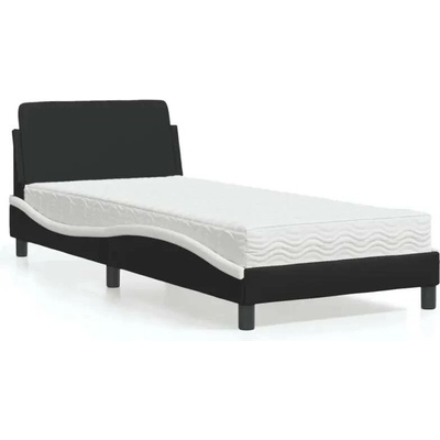 vidaXL 11461.3208322 Postel s matrací Dover černá a bílá umělá kůže