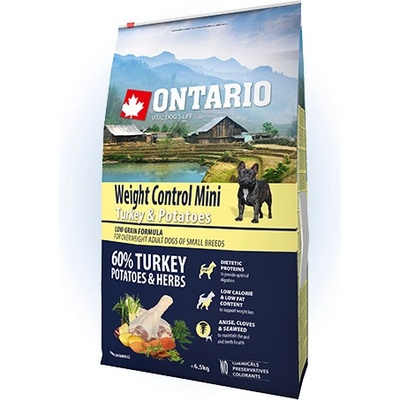 Ontario Mini Weight Control Turkey & Potatoes 6,5 kg