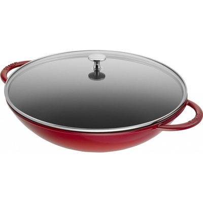 Staub pánev wok se skleněnou poklicí 5,7 l višňová 37 cm