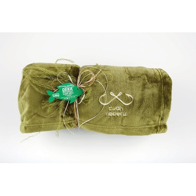 Sleep-well Deka mikroflanel KHAKI výšivka PRO RYBÁŘE ČUDLY NEBERU 150x200