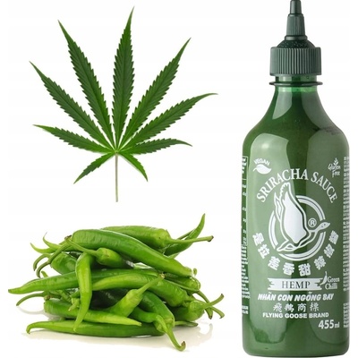 Flying Goose sriracha chilli omáčka s s konopným olejem 455 ml