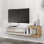 TopMebel Стенен ТВ шкаф Volare TopMebel от меламин в бял мрамор - сапфирен дъб 150x29, 6x38, 6cm