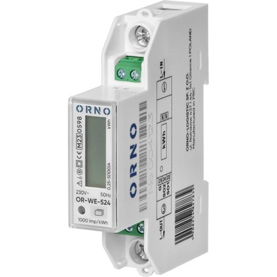 ORNO OR-WE-524 - Електромер, монофазен, еднотарифен, 100A, 230V AC/50-60Hz с MID сертификат, PV (OR-WE-524)