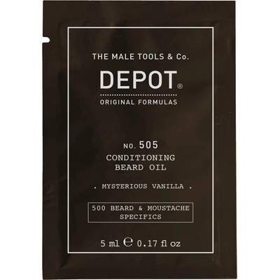 Depot 500 Beard & Moustache Specifics No. 505 масло за брада мистериозна ванилия витамин Е за блясък и мекота 5 ml