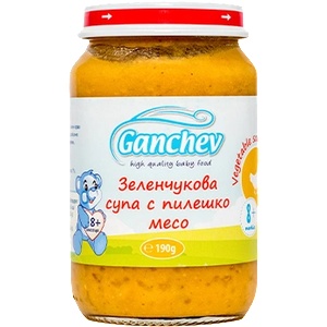 Ганчев пюре зеленчукова супа с пилешко месо - 220 г