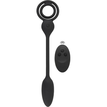 Rebel Cock & Ball Ring with RC Butt Plug Black