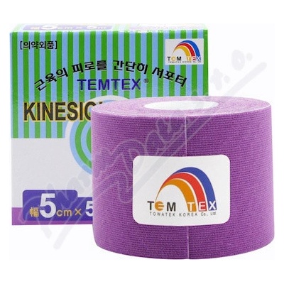 TEMTEX kinesio tejpovací páska fialová 5 cm x 5 m