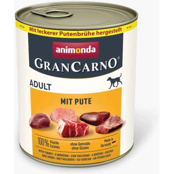 Animonda GranCarno Dog Adult - Пълноценна консервирана храна за кучета, без зърнени храни с пуешко месо, 800гр