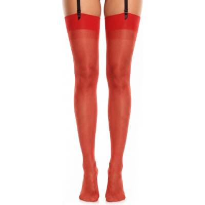 Glamory nadměrné punčochy na podvazky Perfect 20 DEN hladké red