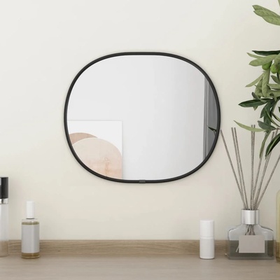 vidaXL Стенно огледало черно 30x25 см (348221)