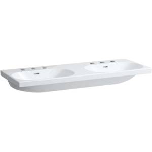 Laufen Lua - Двойна мивка 46x120 см, с преливник, отвори за смесител, бяла H8140810001081 (H8140810001081)