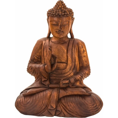 Sanu Babu Buddha ze dřeva stromu Suar, 51cm (AC)