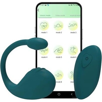 Sexy Elephant Mia App vibrační vajíčko s dálkovým ovládáním a mobilní aplikací barva modrá