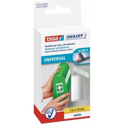 tesa® On & Off suché zipy Samolepicí pás pro univerzání použití Barva: bílá, Rozměr: 2,5 m : 20 mm