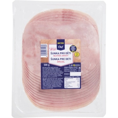 Metro Chef Šunka pro děti plátky nejvyšší jakosti 92% masa 0,5 kg