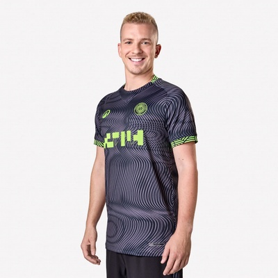 Kipsta Futbalový dres Viralto II Wavy krátky rukáv čierno žltý