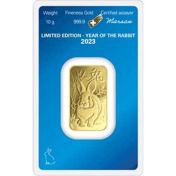 Argor-Heraeus Limited edition Rok králika zlatá tehlička 10 g
