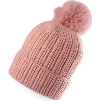 Prima obchod dívčí zimní čepice s bambulí Emi Ross pudrová