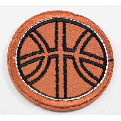 Nažehľovacia záplata - basketbalová lopta - priemer 5,5 cm - škoricová
