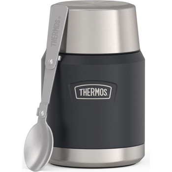 Thermos Icon Термос за храна със сгъваема лъжица, 470 мл, тъмносив, 2 ел (173080)