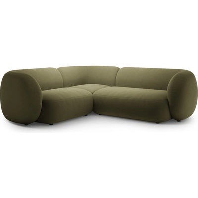 Micadoni Зелен кадифен ъглов диван (ляв ъгъл/L форма) Kate - Micadoni (MIC_LC_L_44_F1_KATE3)
