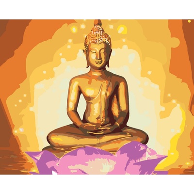 ZUTY Malování podle čísel - BUDDHA V LOTOSU II Rozměr: 80 x 100 cm, Rámování: bez rámu a bez vypnutí plátna