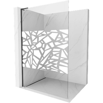 Mexen Kioto L стенна преграда за душ Walk-in 100 x 200 см, бял модел, черна - 800-100-103-70-85 (800-100-103-70-85)