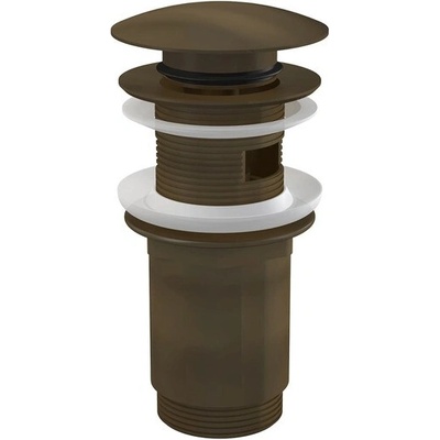 Alca výpust umývadlová click / clack 5/4 "celokovová s prepadom, veľká zátka, bronz-antic A392ANTIC