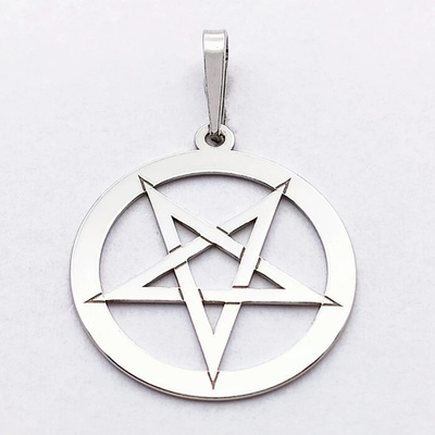 Zlato minerály Stříbrný přívěsek pentagram SP5983mn