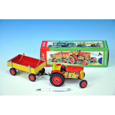 Kovap Traktor Zetor s trakom červený kľúč kovový 28cm v krabici