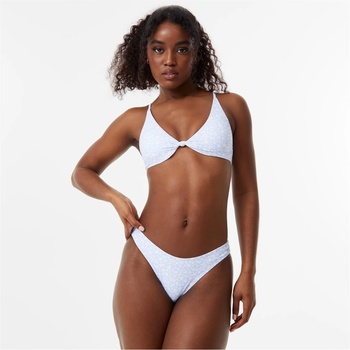 Image 1 of Jack Wills Knot Front Bikini Top - Blue Ditsy