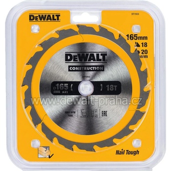 DeWALT DT1933 Pilový kotouč 165 x 20 mm 18 zubů