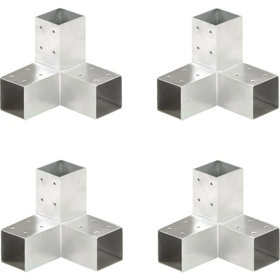 Greatstore Trámová spojka ve tvaru Y 4 ks pozinkovaný kov 71 x 71 mm