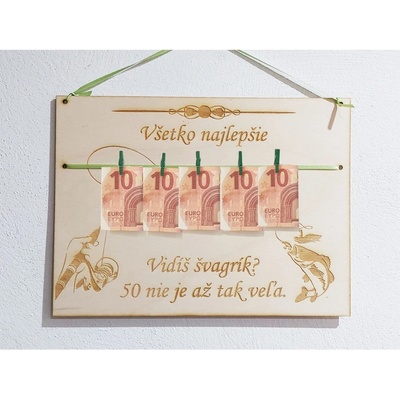 LYMFY | Dřevěná tabulka 30x22cm vidíš 50 není až tak mnoho | přírodní dřevo