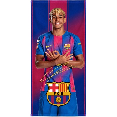 Phi International rýchloschnúca osuška z mikrovlákna FC Barcelona motív Lamine Yamal 70 x 140 cm