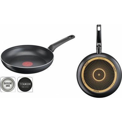 Tefal Plastimex pánev d28 SIMPLE COOK, titan, černá
