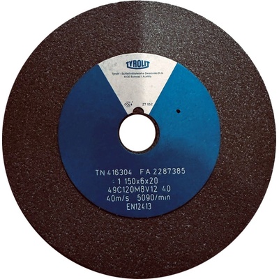 Tyrolit Brusný kotouč plochý 150 x 6 x 20 mm 49C120M8V40 T416304