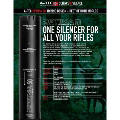 A-TEC OPTIMA 50 pro ráže do .30" 7,62mm na závit 5/8"-24