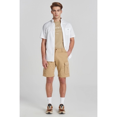 Gant Logo Script Printed SS T-Shirt hnedé