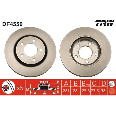 Brzdový kotúč TRW DF4550