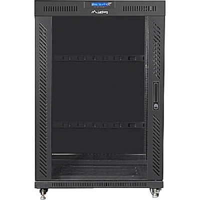 Lanberg rack cabinet 19" free-standing 22U/800x1000 (flat pack) with mesh door lcd black v2 (FF01-8022-12BL)