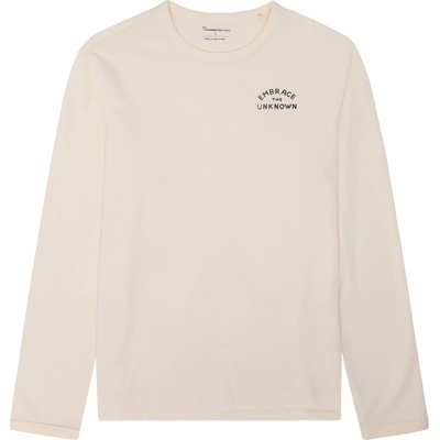 KnowledgeCotton Apparel Мъжка блуза с дълъг ръкав Knowledgecotton apparel Long Sleeved Camping Back Print Longsleeve - Egret - размер XXL (216-7000-0115)