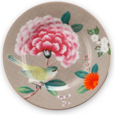Mělký talířek Blushing Birds v khaki barvě 12 cm